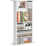 VEVOR Medienaufbewahrungsschrank, 5-lagiges DVD-Regal für CDs, verstellbare CD-Regale, Bücherregal Aktenregal, Musik- Film- Videospiel- oder Erinnerungssammlungen, weiß