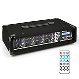 Power Dynamics PDM-C405A 4-Kanal DJ Mischpult mit Verstärker Mischpult Bluetooth Mixer mit eingebautem Verstärker, robuster Audio Mixer, MP3 Player, DJ Mischer für kleine Live Events