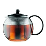 Bodum 1805-01 assam Teebereiter (French Press System, Permanent Edelstahlfilter), 1,0 liters schwarz