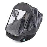 Regenschutz für Babyschale, Durchsichtige Universal Baby Autositz Regenschutz Wetterschutz Windschutz Babytrage Regenverdeck (Grau)