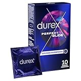 Durex Perfect Glide Kondome – Mit viel Silikongleitgel für besonders lange Gleitfähigkeit & ein sicheres Gefühl – 10er Pack (1 x 10 Stück)