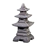 gartendekoparadies.de Steinpagode in antikem Stil japanische Steinlaterne, H. 46 cm, 14 kg, Mehrfarbig, frostsicher aus Steinguss für Außenbereich