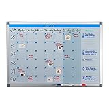 Relaxdays Whiteboard, Wochenplaner, abwischbar, magnetisch, Planungstafel mit Stiftablage, Magnetwand 60 x 90 cm, weiß