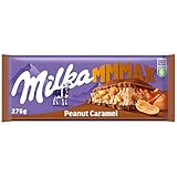 Milka Mmmax Peanut Caramel – Alpenmilch-Schokolade mit Erdnüssen, Karamell, Milchcrème und Knusper-Reis – 276g