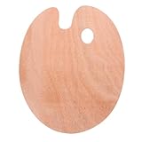 BELLIFFY Oval Geformte Holzpalette mit Daumenloch Glatte Kratzfeste Malpalette für Acrylfarben Gouache und Aquarell Ergonomisch Langlebig Praktisch für Outdoor und Reise