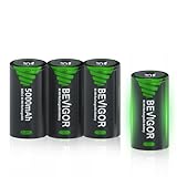 BEVIGOR Baby C Akku 5000 mAh NiMH-Akkus 4 Stück, Typ C (Babyzellen), wiederaufladbar,NiMH C-Zellen-Akku mit hoher Kapazität