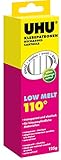 UHU Heißklebepatronen Low Melt, Transparente und ovale Klebepatronen Niedrigtemperatur Klebepistole, 125g