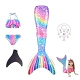 Generisch 5er-Packung Sommerkleidung Mit Ozean-Glitzer-Dekoration Cosplay 𝐁adeanzug 𝐊inder,A-130