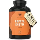 Papaya Enzym Kapseln - Hochdosiert: 2100mg Extrakt - 270 Kapseln - Papain Enzymaktivität: 6 mio. Units/g - Vegan, Deutsche Produktion - TRUE NATURE®