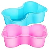 DRESSOOS Silikon Backformen 2 Stück Hundeknochenform Hitzebeständig für Hundeleckerlis Backen und Reinigung