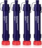 Membrane Solutions Wasserfilter Outdoor WS02, abnehmbare 4-Stufen 0,1-Mikron tragbare Wasserfilter Camping, 5.000L Wasserreiniger Survival Ausrüstung für Wandern Camping Reisen und Notfall, 4 Pack