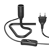 ledscom.de Tischlampe/Lampenfassung/Triangle-Dreieckfuß TRIN, Schalter, Aluminium, schwarz, 1x E14 max. 60W, Atmosphärelampe, Leselicht, Lampensockel, Ambiente-Licht, Vintage, Loft, Retro