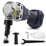 Knabber Blechknabber Kompatibel mit Makita 18V Akku, 800W 2200 U/min Bürstenlose Elektrischer Blechschere Metallknabber mit 360° drehbarer Knabberkop zum Schneiden von Edelstahl, Aluminium(ohne Akku)