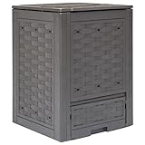 Gartenkomposter braun 60x60x83cm 300L Kunststoff Rattan