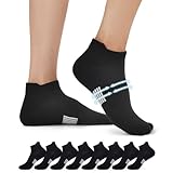 FALARY Sneaker Socken Herren 43-46 Damen Sportsocken Laufsocken Sneakersocken Kurze Socken Running Atmungsaktives Baumwollsocken Activewear Knöchelsocken Halbsocken 8 Paar Schwarz