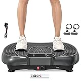 Dskeuzeew Vibrationsplatte Vibrationsgerät - Vibrationstrainer Zuhause mit 99 Intensitätsstufen + 5 Vorprogramm für Ganzkörpertraining Gewichtsabnahme Muskelaufbau, Schwarz