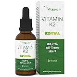 Vitamin K2 MK-7 200µg - 50 ml (1700 Tropfen) - Premium: All-Trans Gehalt 99,7% (K2VITAL® von Kappa) - Ohne Alkohol - Laborgeprüft - Vegan