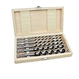 Weischer® - Schlangenbohrer Set | 6-tlg. Holzbohrer Spiralbohrer Ø 6-20 mm | 230 mm Länge Gewindespitze für präzise Bohrung | 6-Kant-Schaft | Weich- & Hartholz | stabiles & bruchfestes Set