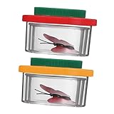 DIKACA 2Er-Box Beobachtungsbox für Insekten Insektenhalter Fall für Insektenvergrößerung Lupe Fall outdoorspielzeug Outdoor Spielzeug Insektenbeobachtungsfall Käferlupenkoffer Acryl rot