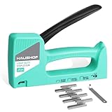 HAUSHOF Handtacker Tackerpistole Grün, Polsterung Heftpistole Holztacker für Klammern Typ 53, mit 800 Klammern 8mm und Klammerentferner für Holz, Stoff, Möbel