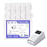 SWIPARO® EC Cash Rollen Thermopapier 57mm x 30mm x 12mm - Bonrollen 57x30x12 für EC & Kredit-Kartenlesegeräte - Thermorollen 57mm - Thermal Rolls EC Device - Für Systeme bis 9m Papierbedarf (20 Stk)