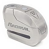 RADIKAL RK14S Zugelassenes Motorrad Bremsscheibenschloss mit Alarm, Gehärteter Edelstahl, Doppelverriegelung, SEK DISCTECH, Hochwertiges Alarmsystem mit Warnung, Optionale Aktivierung, LED-Licht 14mm