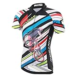 SXSHUN Kinder Jungen Radtrikot Set Mädchen Fahrradtrikot Atmungsaktiver Fahrradanzug Kurzarm Trikot+Kurz Radhose mit Sitzpolster Radsport, 134-140