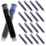 FONDOTIN 100 Stück Tintenpatronen für Füller Farben Schwarz Blau Wasserfeste Füllerpatronen Schreibfedern Nachfüllset Bürobedarf Langlebig Praktisch