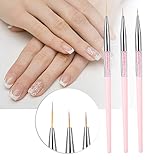 Nail Art Stift Pen Gel Nagellack Nail Drill Drawing Brush For Marmorierwerkzeuge Pen Nail Art For Marmorierwerkzeuge Pen Nail Art For Marmorierwerkzeuge 3 Set Strass Griff(Rosa)