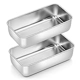TEAMFAR Brotbackform 2er Set, Edelstahl Kastenform Brotform Kastenbackform perfekt für Kuchen und Brote, Königskuchenform - 23,5 x 12,6 x 6 cm, Gesund, Spülmaschinengeeignet