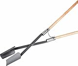 Triuso Erdlochausheber 90-200mm mit Stiel-Gesamtlänge 150cm Handgreifer Greifer Gartenzaun Schaufel