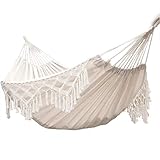 Hängematte Indoor Hängematten Outdoor Doppelhängematte aus weicher Baumwolle Hängemattenbett terrasse Boho Hängemattenfransen große Garten Hängematte für Erwachsene Veranda Reisen Hinterhof Camping