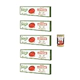 Felicia, Pasta Spaghetti di Lenticchie Rosse, Rote Linsennudeln, reich an Ballaststoffen und Eiweiß, Eisen und Zink, vegan, 5 x 250 g + Italian Gourmet polpa 400g