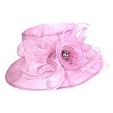 Strandhut mit großem Kopf, Cocktail, Teeparty, Kirche, Hochzeit, Braut, Blumenhut, Strandhut, Schlapphut, rose, Einheitsgröße