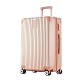 WOSHImeinvYE Koffer Casual Retro Trolley Case Silent Universal Wheel Koffer Koffer Retro 20-Zoll-Studenten-Passwort-Box Rollkoffer(Pink)