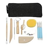 ANKROYU 14-teiliges Keramik-Ton-Bildhauerwerkzeug aus Holz, Polymer-Ton-Werkzeuge, Keramik-Ton-Werkzeug-Set, Wachs-Schnitz-Gravur-Werkzeuge für Modellierung, Bildhauerei