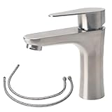 Minnhua Waschtischarmatur für Bad aus Edelstahl 304, Wasserhahn Bad mit Schlauch, Einstellbare Temperatur Armatur Küche, Waschbecken Armaturen mit Installationssatz Geliefert (Gebürstete)