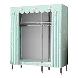 Tragbarer, faltbarer Kleiderschrank aus Segeltuch mit Kleiderstange, leichter Stoffschrank für Schlafzimmer, Wohnzimmer, einfache Montage, platzsparende Aufbewahrungslösung