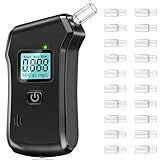 Alkoholtester, Polizeigenau Alkoholmessgeräte mit 20 Mundstücken, Alkoholmessgerät für Den Einsatz zu Hause Oder Auf Partys