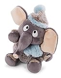 NICI 47273 Kuscheltier 35cm – Elefanten Plüschtier für Mädchen, Jungen & Babys – Flauschiges Stofftier zum Kuscheln & Spielen – Kuscheliges Schmusetier der Winter Kollektion, grau/blau, 35 cm