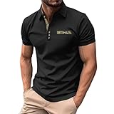 Poloshirt mit Brusttasche Herren Funktionell Schnelltrocknend Oberteil mit Stehkragen Shirts Klassischer Funktionsshirts 2025 Outwear Gym Jogging T-Shirts Basic Streetwear Passform Pullover