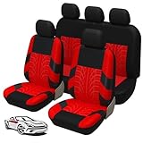 WFYBMB Autositzbezüge für Honda CRV 2012-2024, Autositzauflage Airbag Geeignet Innenraum Protectors Accessories Auto Tuning Atmungsaktiv Rutschfester Bequem,D-Red
