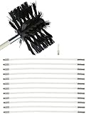 Schornsteinreinigungsbürsten-Set, Kanalentlüftungs-Reinigungsset Enthält 6/9/12/15/18 Flexible Stangen 1 Bürstenkopf, Schornsteinfeger-Set For Kamin/Trocknerentlüftung/Abwasserrohr/Abzugshaube kaminbü