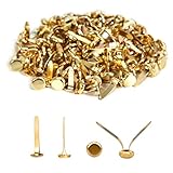 Hcoviv 200 Stücke Musterbeutelklammern,Musterklammern,Briefklammern,Rundkopfklammern,Goldene Klammern,Scrapbooking für Scrapbooking Handwerk Verzierungen Neu Freigegeben DIY Kunsthandwerk(Gold)