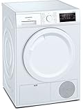 Siemens WT43HV03 Wäschetrockner iQ300, Wärmepumpentrockner mit 7kg Fassungsvermögen, multiTouch LED-Display, autoDry, Outdoor-Programm, easyClean Filter, Weiß, 60cm