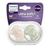 AVENT Ultra Soft – Kieferorthopädische Silikon-Schnuller, Unisex, 0 bis 6 Monate, 2 Stück