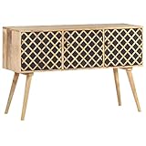 CKioict Mehrzweckschrank Freistehender Akzentschrank Aufbewahrungsschrank Sideboard 118x35x75 cm Massivholz Mango für Wohnzimmer & Schlafzimmer