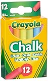 Crayola - 12 Stück Bunte Kreide für Tafel, Staubdicht, Kindgerecht, für Schule und Freizeit, 6 Sortierte Farben, 0281