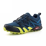 Hitmars Trailrunning Schuhe Traillaufschuhe Herren Damen Wanderschuhe Trail Running Schuhe Trekking Turnschuhe Outdoor Laufschuhe Leicht Atmungsaktiv Blau-Grün EU 42