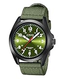 CIVO Uhren Herren Grün Militär: Analog Quarz Herrenuhr Wasserdicht - Armbanduhr Herren Nylon Armband für Sport Outdoor